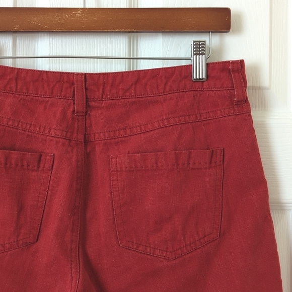 Pilcro Anthropologie Hyphen Classic Mid Rise Cut Off Denim Bermuda Shorts Red 29 - Picture 10 of 10